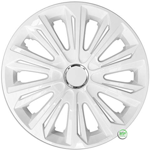 J&J AUTOMOTIVE | 15 Radkappen Radzierblenden 4er Set 15 Zoll White Weiss Lackiert Strong, Radabdeckung, Radkappen, Zierblenden, Felgen