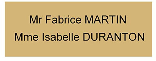 Gravure Discount Plaque ou Etiquette Boite aux Lettres 2 Lignes - Or 100x40mm