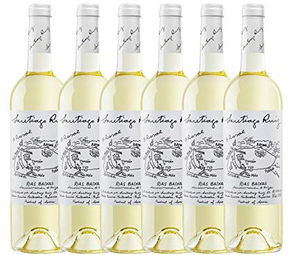 Vino Blanco Santiago Ruíz Albariño de O Rosal - D.O. Rías Baixas - 6 Botellas x 75cl