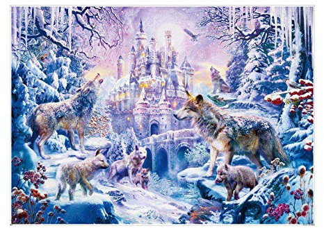 EACHHAHA Winter Puzzle 1000 Teile Wölfe, Erwachsene Denksport-Rätsel, 70 x 50 cm, Wolfs Burg