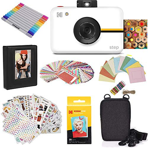 KODAK Step - Cámara digital con sensor de imagen de 10 MP, (tinta Cero Zink, visor clásico), color blanco