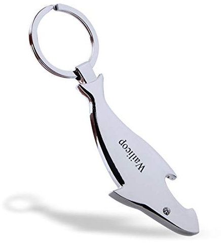 Wailicop Decorative Key Fobs Creative Keychain Shark Fish Style Beer Bottle Cap Opener Keyring Corkscrews Accessories