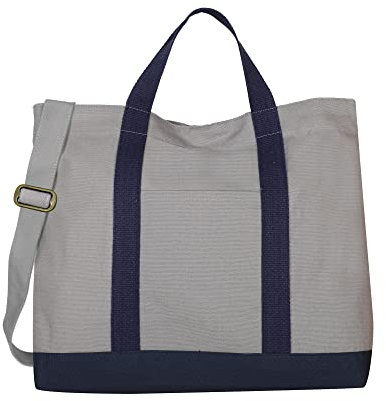 Eco Right Handtasche & Einkaufstasche Groß, Strandtasche, Canvas Arbeitstasche Herren mit Crossbody Henkel, leinentasche groß