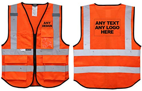 Salzmann Warnweste mit Logoaufdruck | XS-4XL | Aus luftdurchlässigem Mesh | Hergestellt mit 3M Reflektierendem Material | Entspricht EN17353