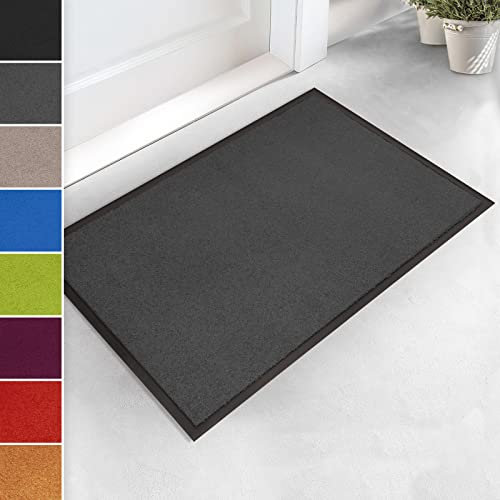 Schmutzfangmatte Joy | Use & Wash | Perfekter Schutz vor Schmutz und Feuchtigkeit | 7 kräftige Farben (60 x 180 cm, Grau)