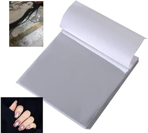Deconicer 100 Blatt Blatt-Papier aus silbernem Metall sind geeignet für Wände, Tische, Möbel, Kunstdekoration, Kunsthandwerk, Bilderrahmen, DIY-Nägel.