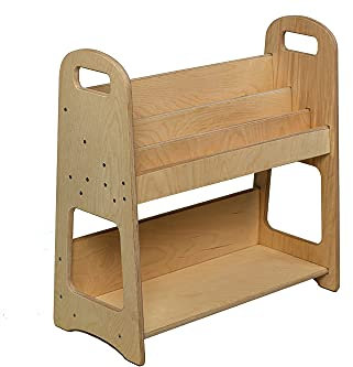 Montessori Bücherregal Groß | Bücherregal zur Aufbewahrung von Kindern | Leicht zugängliches Bücherregal aus Holz | Freistehendes Bücherregal für Kinder