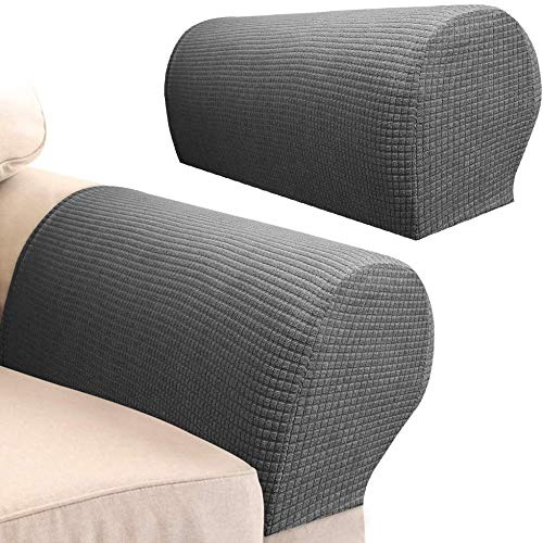 Sxspace Arm Rest Covers Sofa Set of 4 Stretch Armchair Couch Non-Slip Furniture Protector Slipcovers for Chair Sofa Couches Recliner (Gray)