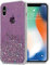 Cadorabo Custodia compatibile con Apple iPhone X/XS in Viola con Glitter - Custodia protettiva in silicone TPU con glitter scintillanti - Ultra Slim Back Cover Case