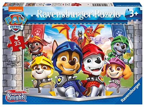 Ravensburger Paw Patrol Knights & Dragons 35 Piece Jigsaw Puzzle for Kids Age 3 Years Up - Educational Toddler Toys