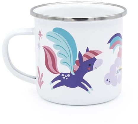 Robert Frederick Magical Creatures Enamel Mug | Fantasy Design | 320ml Durable Camping Mug | Dishwasher Safe Gift for Children & Fantasy Fans