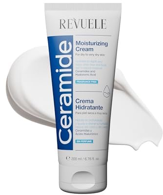 Revuele Ceramid Feuchtigkeitsspendende Creme – Reichhaltige Pflege mit Ceramiden & Hyaluronsäure, stärkt die Hautbarriere, spendet intensive Feuchtigkeit, parfümfrei, für Gesicht & Körper, 200 ml