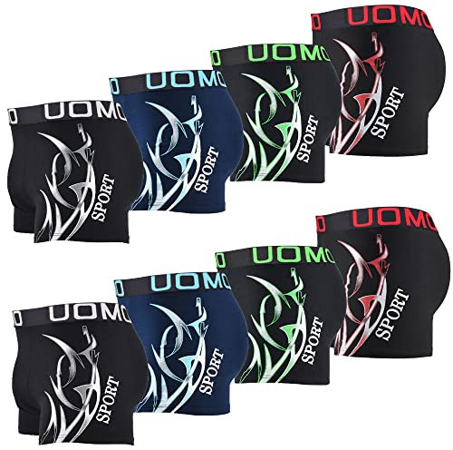 L&K 8er Pack Herren Boxershorts mit tollem Muster Sommer Baumwolle 1105 4XL