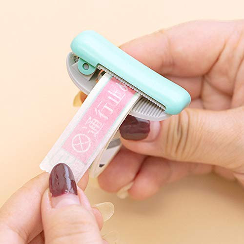 Tragbarer Mini-Washi-Klebeband-Abroller, Kunststoff-Klebeband-Schneidwerkzeug, Bonbonfarbener Klebeband-Schneider-Clip-Typ, Klebeband-Schneider-Halter-Ständer für Zuhause, Büro,(Zufällige Farbe)