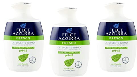 3x Paglieri Felce Azzurra Detergente Intimo Fresco Frischer Intimreiniger mit Menthol pH 4.5 Gynäkologisch Getestet 250ml