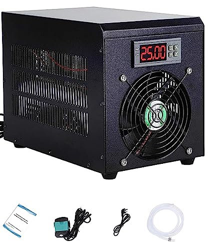 ALSUP 60L/160L Aquarium Kühlsystem, 180 W Aquarium Wasser Kühler Wärmer, Aquarium Wasser Kühlung Maschine mit Pumpe + 2 m Schlauch,hotandcold-160litres
