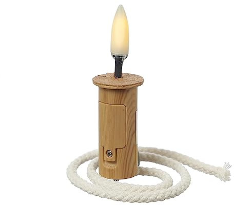 LED Flaschenlicht - LED Kerze mit Docht als Flaschenbeleuchtung - mit Batterie - Timer