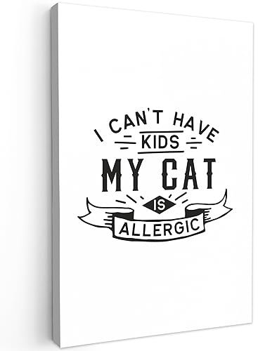 MuchoWow© Katzenbilder auf Leinwand Bilder 40x60 cm Wanddeko Wohnzimmer Aesthetic Room Decor Deko Zimmer Wandbilder Modern Fotogeschenke Katze - Sprüche - Ich kann.. - Katzen