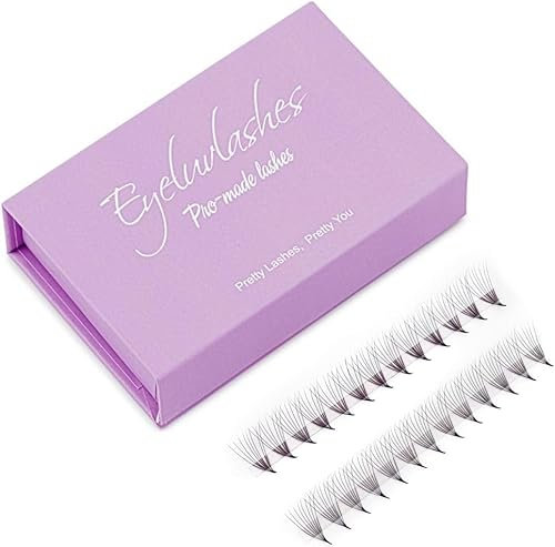 12D Pro-Made Fans on a strip speedy fans Pro Made Handmade Lash Fans Pointed Base Eyeluvlashes (D Curl 10mm length)