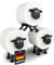 LAYERSMITH Sheep Toilet Paper Holder (Organic Plastic, Matt Black) - Stackable for 42 mm Rolls, Made in Germany - Emma, Dori & Flocke