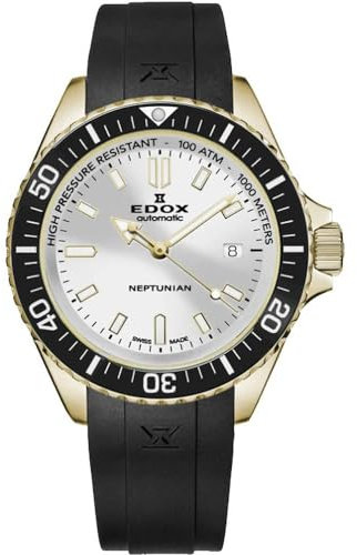 Edox Herren Analog Quarz Uhr mit Edelstahl Armband mid-39652