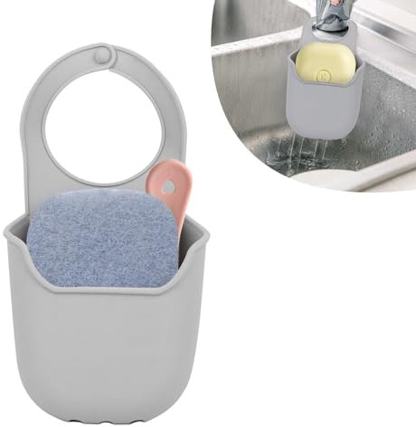 Minicoco Kitchen Sink Sponge Holder Kitchen Sink Caddy for Sponge Holder Hanging Basket Storage Portable Sink Caddy Kitchen Sink Organizer Drain Basket Kitchen Accessories
