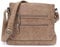 irisaa Schultertasche Damen Handtasche, Medium Umhängetasche praktische Henkeltasche mit vielen Fächern, Vintage Look mit Reißverschluss, DKB Farbe:Braun