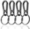 Mabor 4 Stück Schlüsselring Karabiner, Schlüsselringe mit Schnellverschluss Clips Robuster Metall Schlüsselanhänger Zinklegierung Halter Organizer Haken Für Aufhängen im Rucksack, Autoschlüssel