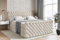 ALTDECOR Boxspringbett mit Matratze und Lattenrost, Topper, Fußteil,Polsterbett mit Bettkasten, Bett mit Stauraum H3- und H4- Matratze, Doppelbett - BOXI8-Z King - 200x200 - Beige Samt