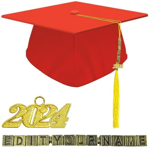Personalisierbarer 2024 Graduation Hat Topper mit Quasten, Personalisieren Principal Graduation Cap Stirnband Erwachsene schwarz Graduation Cap Dekorationen