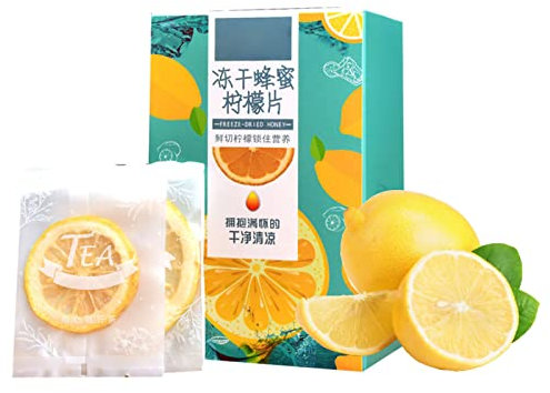 DOUQIFEI Fette di Limone Liofilizzate, Fette di Limone Essiccate Bustine di tè al Limone per Bevande Bevande Snack Cottura al Forno Cottura 20 Conteggi in Totale