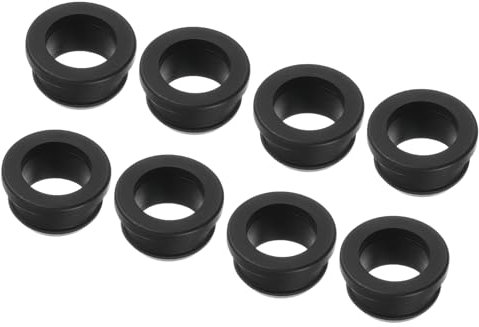 sourcing map 4 Set Snap Rubber Grommet Hole Plug Mount Dia 19mm/20mm ID 15mm/16mm Seal Anti-Scratch for Electrical Box Cable Pipe Black