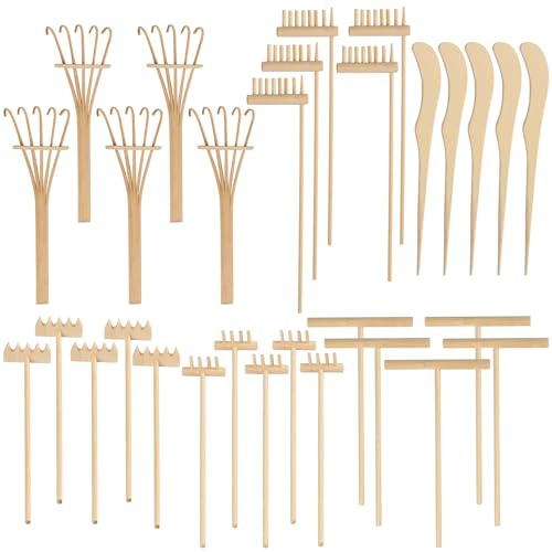 GNIEMCKIN 30 PCS DIY Sand Zen Garden Tools, Mini Zen Garden Rake Sets for Serenity and Spiritual Meditation, Tasteful and Elegant Zen Garden Accessories for Home Decor, and Father or Mother's Gift