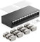 deleyCON 12 Port CAT7 Patchpanel Set mit 12x CAT.7 RJ45 Keystone Jack Modul STP 10 Gbit/s - Verteilerfeld Kompatibel mit Verlegekabel CAT6 CAT6a CAT7 CAT8 Ethernet LAN DSL Netzwerkkabel - Schwarz