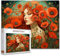 Tucocoo 1000 Teile Puzzles für Erwachsene Rote Mohnblumen Malerei Puzzle Blumen Frau 1000 Teile Puzzles für herausfordernde Familienaktivitätsspiel Floral Abstrakte Kunst DIY Puzzle Wanddekoration