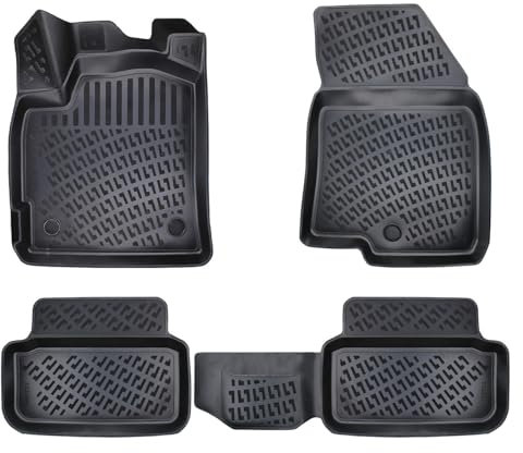 fussmattenprofi.com 3D Gummimatten Kompatibel mit Dacia SANDERO STEPWAY Comfort Baujahr ab 2020 | Extra Hoher 5cm Rand Allwetter Auto Fussmatten Set I TPE Geruchlos rutschfest Fußmatten Zubehör