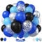 Luftballons Blau Schwarz Silber 60 Stück 12 Zoll Königsblau Silber Luftballons Set Royal Marine Blau Party Ballons für Jungen Männer Videospiel Weltraum Abschluss Ruhestand Babyparty Geburtstag Deko