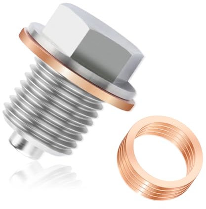 Tappo Coppa Olio Motore Magnetico M14x1.5 con 5 Rondella Tappo Scarico Olio,OEM#09247-14027 Tappo Scarico Olio Motor e Guarnizioni,Compatibile con Buick,Cadillac,Chevrolet (M14x1.5)