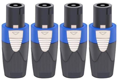 Greluma 4 pcs connecteurs speakon,adaptés aux nl4fx speakon prise connecteurs câbles speakon,convertisseur 4 broches femelle vers nl4fc mâle,prise nl2fx 4 pôles pour haut-parleurs powercon twist lock