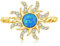 REDSUN Opal Sonnenring 925 Sterling Silber Opal Ringe für Damen Ringe Gold Ring Blue Opal-Sonnenring Opal Schmuck Weihnachts Geburtstagsgeschenk für Frauen