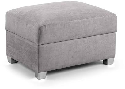 Verona Sofa Footstool Corner Sofas For Living Room - Grey Fabric Footstool - Soft Grey Fabric Upholstered Footstool- Extra Foam Filled Seat | Made in EU | Built to Last (Foot Stool)
