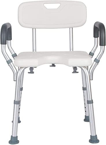 Shower Chair for Seniors with Arms Backrest and Stool Bathtub Seat for Elderly Disabled Handicapped Heavy Duty Shower Bench