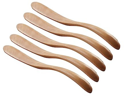 COLLBATH 5er Holz Buttermesser Marmeladenaufstrich Gebäck Frischkäse Tischwerkzeug Schneiden Verteilen