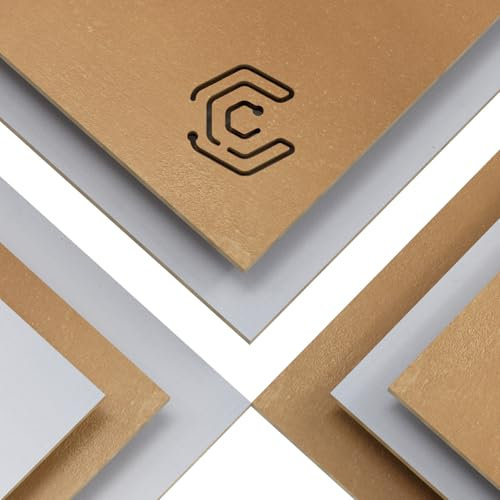 Creatorally Farbige Sperrholzplatte 3mm, Linde Holz für Lasercut 30x30 cm 8 Stück, Laser Sperrholz für Schneiden und Gravieren, Unbehandeltes Holzplatte zum DIY Holzver Brennung (Gold und Weiß)