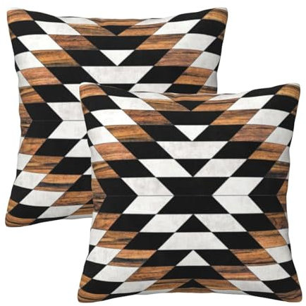 Kissenbezüge aus Holz, indischer Indianer, indischer Stil, weich, für Sofa, Bett, Schlafzimmer, Auto, Stuhl, Wohnzimmer, Zuhause, dekorativ, 2 Stück