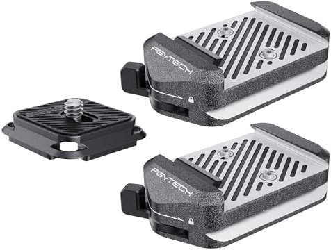PGYTECH Quick Release Plate & Clamp V2 Kit, Arca Swiss Plate Camera Mount with 1/4 to 3/8 Screw Thread for Sony/Nikon/Fuji/DJI Switch Between Tripod/Monopod/Slider/Stabilizer(Two Clamps+Plate)