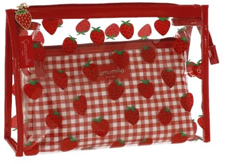 Camomilla Milano Set 2 Beauty Case Donna, Collezione Berry, Colore Rosso