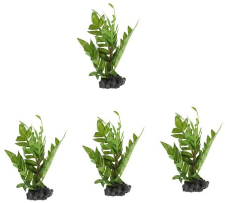 BESPORTBLE 4 Pezzi decorazione vegetale finta pianta da terrario artificiale piante kit per terrario rettile arredamento decorazione del pianta finta per rettili resina