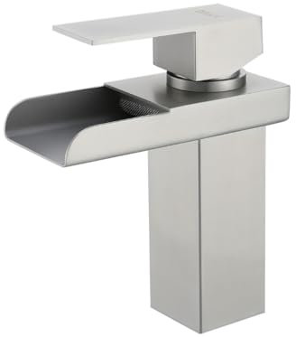 DILECI - Robinet Cascade pour Salle de Bain – Mitigeur Lavabo Design Moderne avec Écoulement en Cascade Naturelle – Bec Large Ouvert – Durable, Élégant et Facile à Installer et à nettoyer