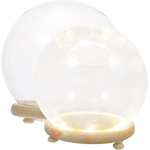 CIMAXIC 2stücke Glaskuppel Dekorative Klare Blumenvitrine Transparente Blumenabdeckung Tischdekoration Blumenglaskuppel Mikrolandschaftsglaskuppel Glasabdeckung